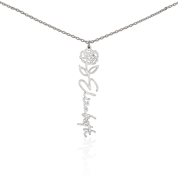 Birth Flower Name Necklace