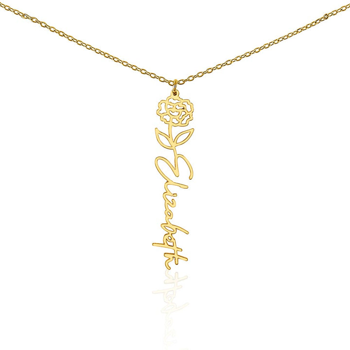 Birth Flower Name Necklace