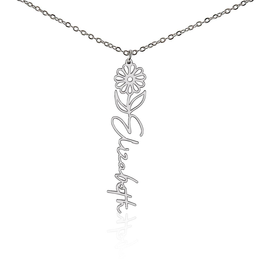 Birth Flower Name Necklace