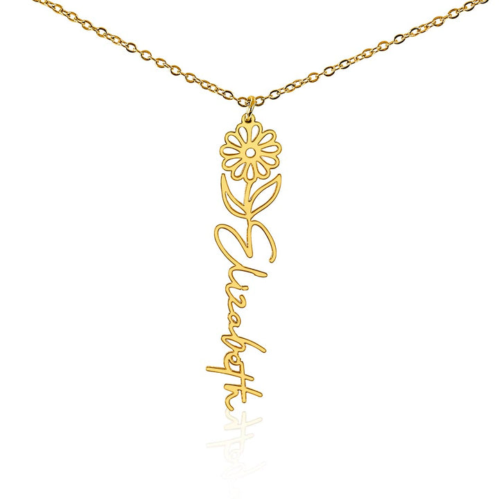 Birth Flower Name Necklace