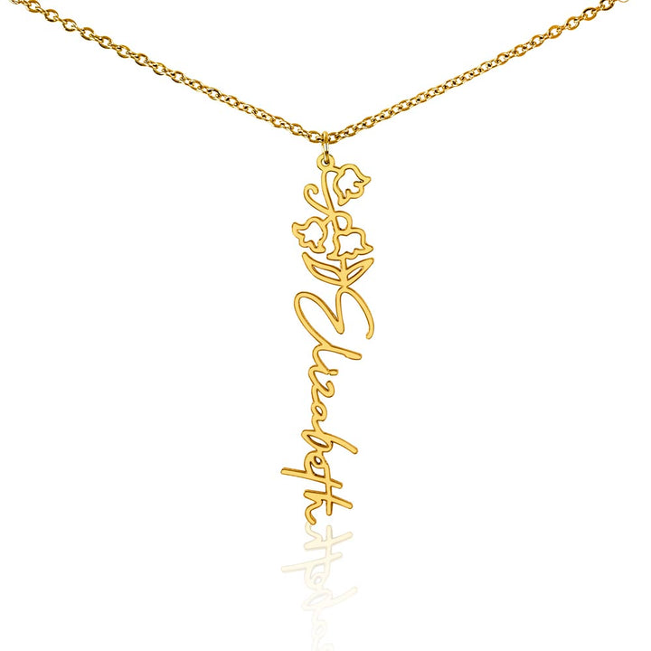 Birth Flower Name Necklace