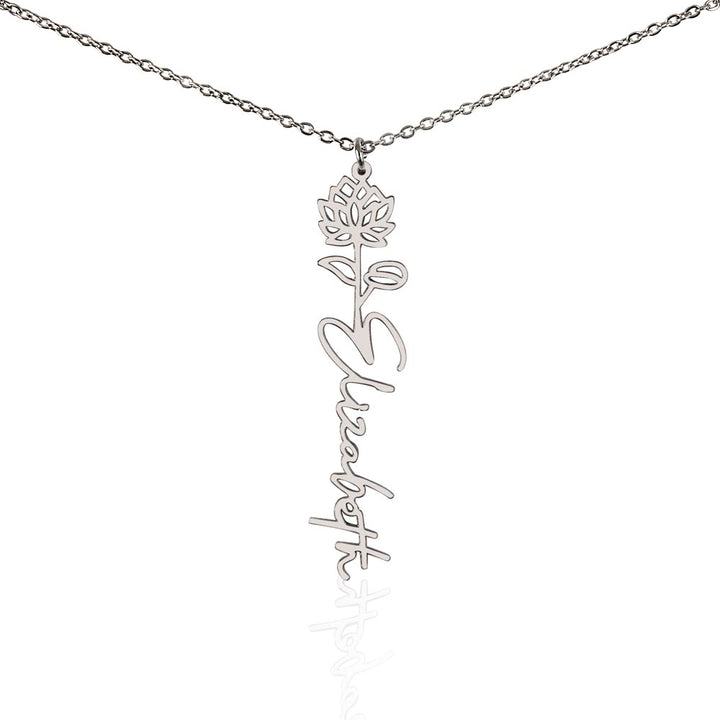 Birth Flower Name Necklace