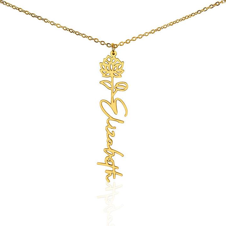 Birth Flower Name Necklace
