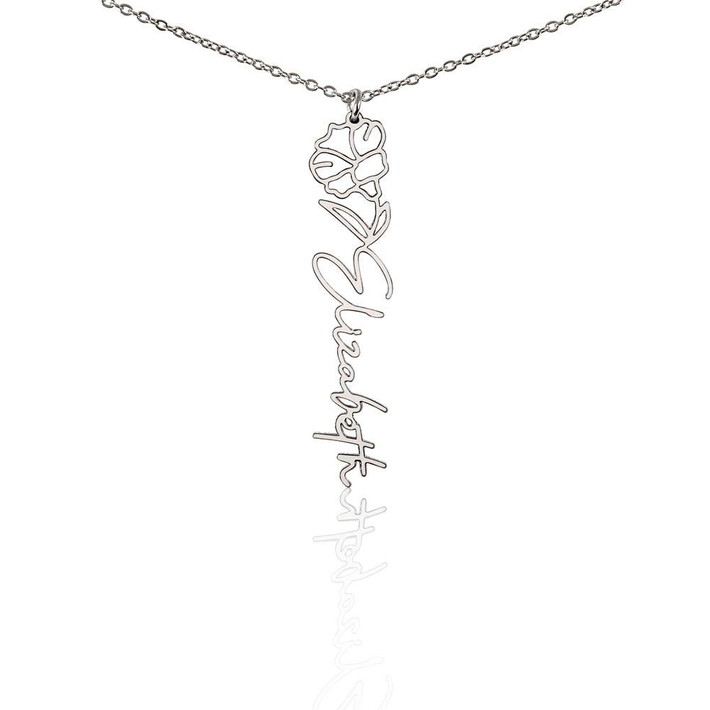 Birth Flower Name Necklace