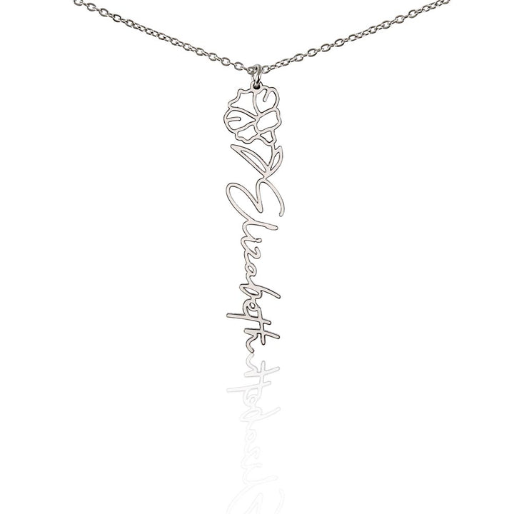 Birth Flower Name Necklace