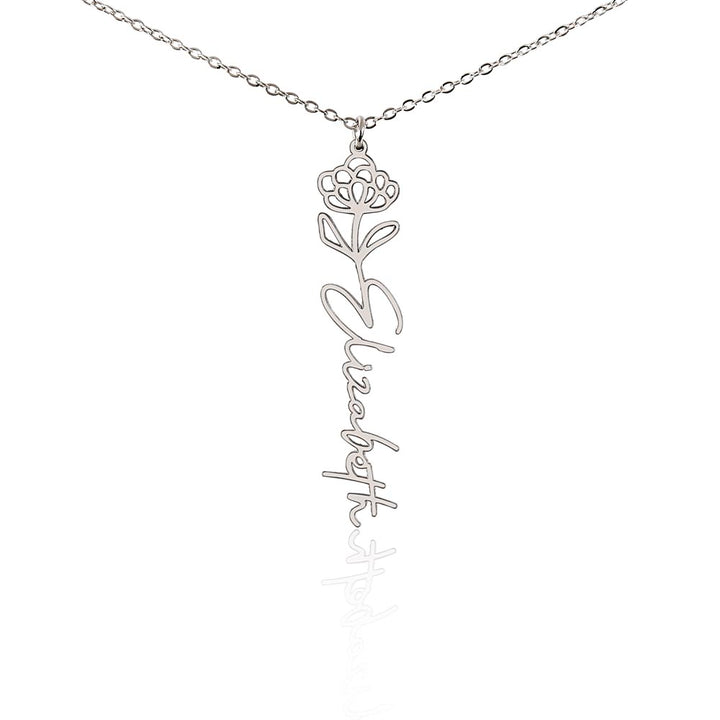 Birth Flower Name Necklace