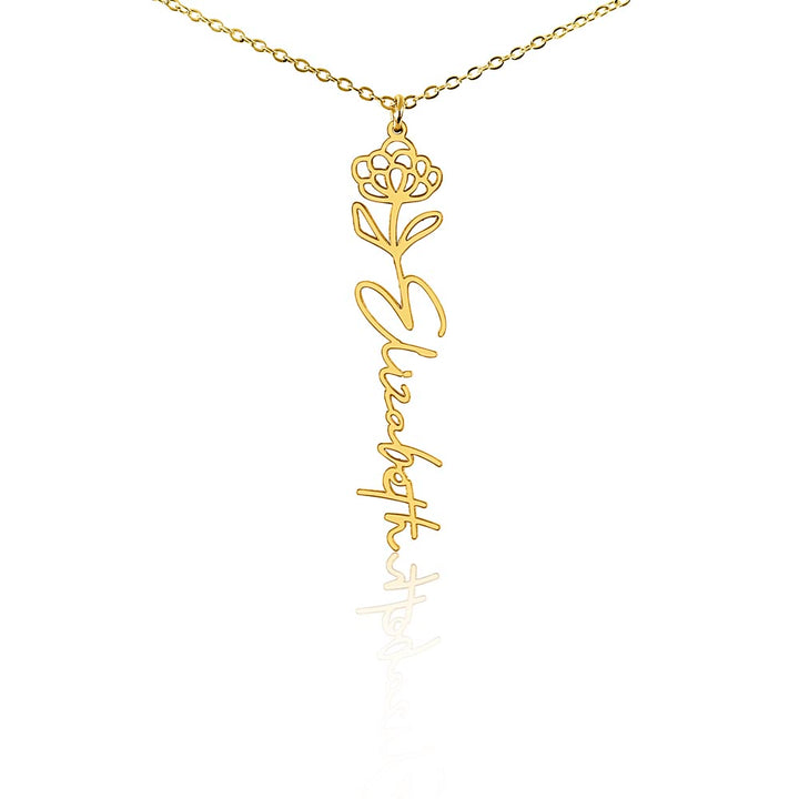Birth Flower Name Necklace